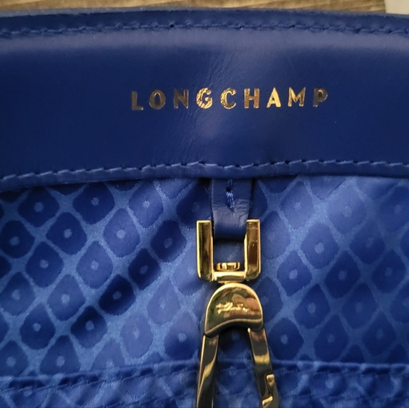 Longchamp Honore 404 top handle bag w/ removable crossbody strap.- Blue - Picture 2 of 7
